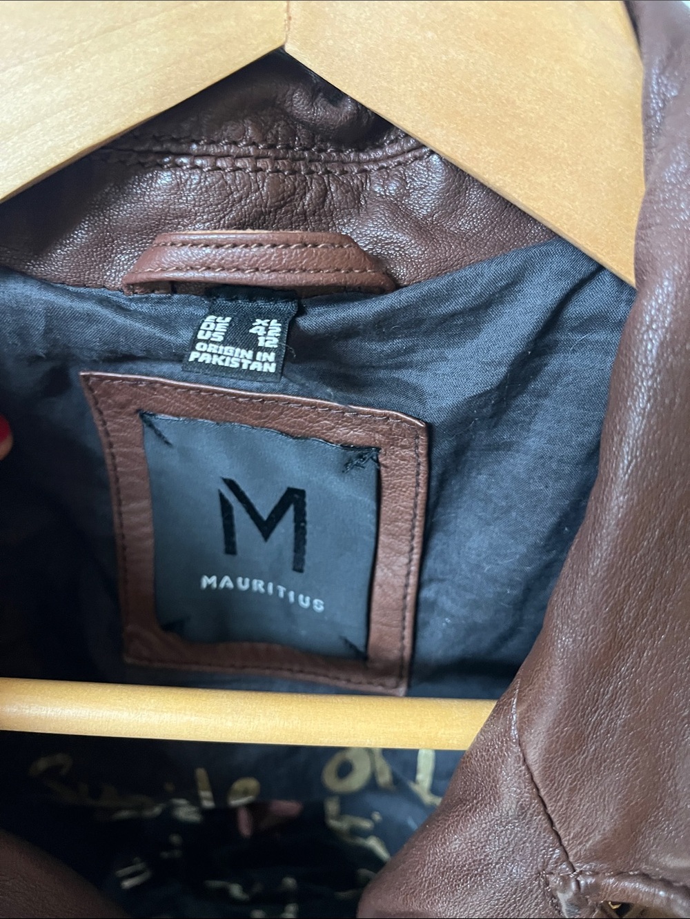 Mauritius Leather Brown Jacket women’s size 12 - Picture 2 of 5